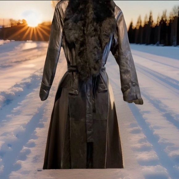 USA Beautiful, Designer, Full Length, Leather Trench/Long Coats (Unisex) L & XL - Picture 3 of 5
